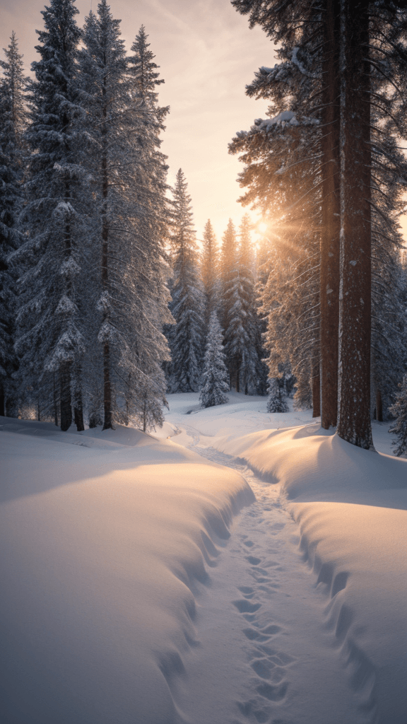 Peaceful walk in winter wonderland for better sleep during the Christmas holidays