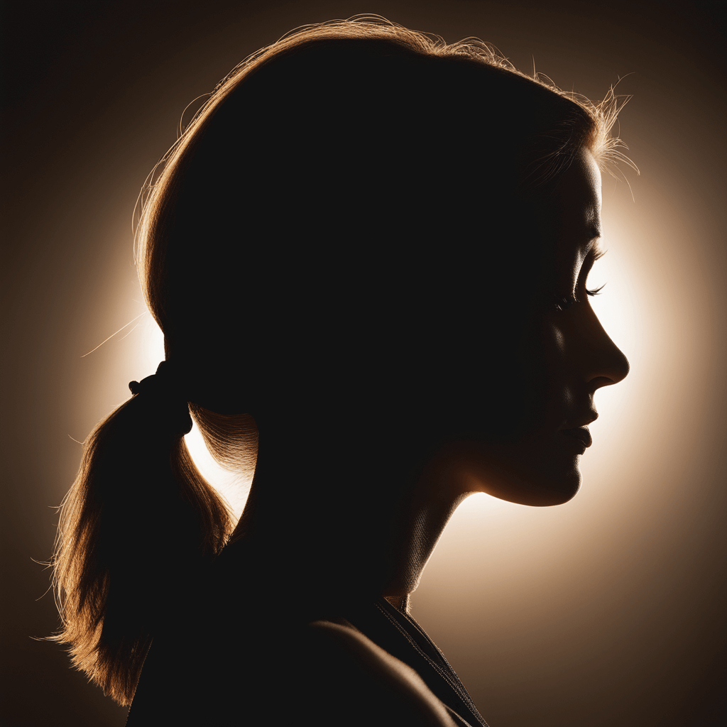 Woman in shadow facing right