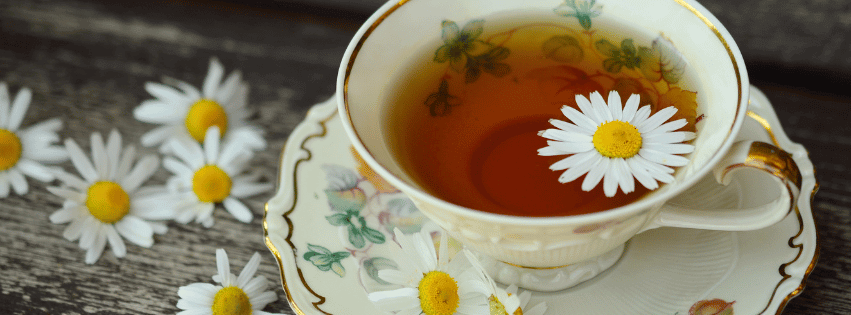 Chamomile herbal tea for better sleep