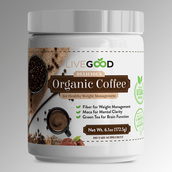 LiveGood Healthy Organic Weight Management Coffee with Mushrooms
